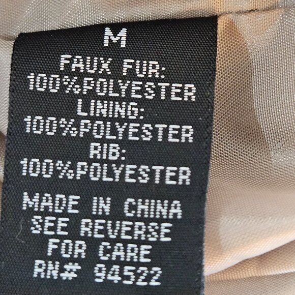 Questions Faux Fur Vest Medium Zip Front Mock Neck Tan - Picture 8 of 10